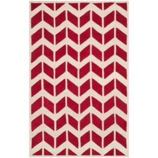 Safavieh Chatham Red/Ivory 4 ft. x 6 ft. Area Rug CHT746G 4