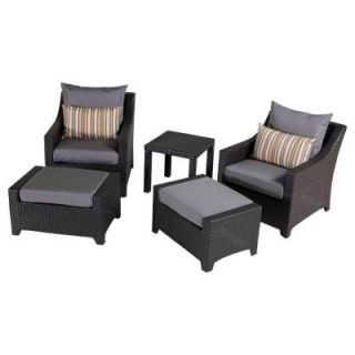 RST Brands Deco 5 Piece Patio Chat Set with Charcoal Grey Cushions OP PECLB5 CHR K