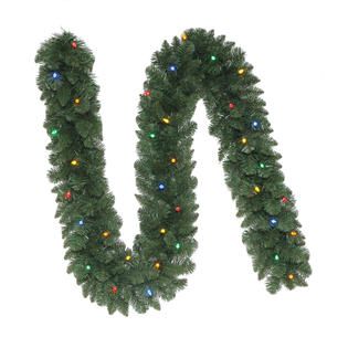 Trim A Home® Battery Operated 9ftx10in Henley pine pre lit garland