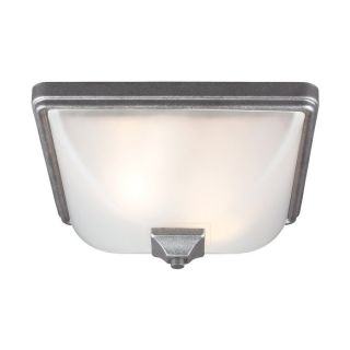 Sea Gull Lighting Irving Park 13 in W Weathered Pewter Outdoor Flush Mount Light