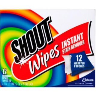 Shout Multi Purpose Instant Stain Remover Wipes (12 Pack) 02246