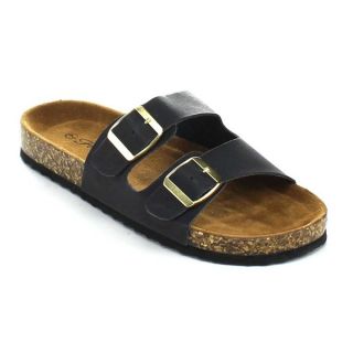 Forever Jezebel 33 Womens Double Vamp Strap Casual Flat Sandals