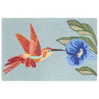 Trans Ocean Rug Frontporch Hummingbird Blue Indoor/Outdoor Area Rug