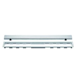 Schluter Kerdi Line Brushed Stainless Steel 20 in. Metal Closed Drain Grate Assembly KLAR19EB50