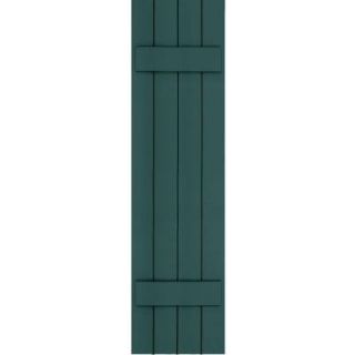 Winworks Wood Composite 15 in. x 59 in. Board & Batten Shutters Pair #633 Forest Green 71559633