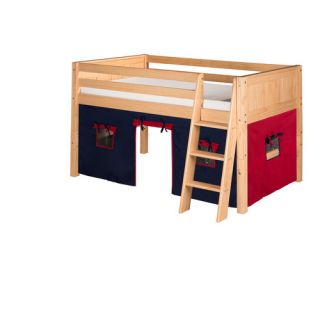 Camaflexi Low Loft Playhouse Bed with Panel Headboard