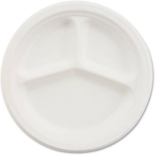 Chinet Classic 3 Compartment 10 1/4 Inch Paper Plates, 500ct