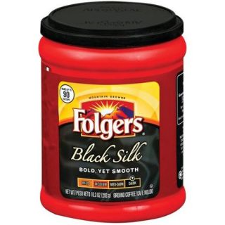 Folgers Black Silk Dark Roast Ground Coffee, 10.3 oz