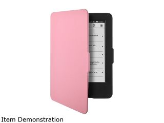Insten Pink Folio Stand Leather Case Cover with  Silver Stylus for  Kindle 6 (2014 Version) 1990819