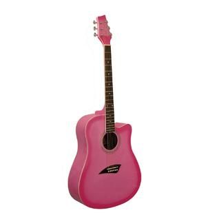 Kona Guitars Kona Dreadnought Acoustic Guitar with High Gloss Pink