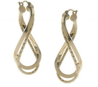 VicenzaGold Polished and Diamond Cut Twisted Earring 14K Gold —