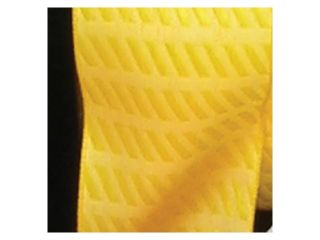Small Yellow Diagonal Stripes Woven Taffeta Wired Craft Ribbon .875" x 108 Yards