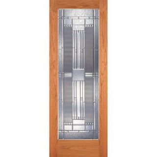 Feather River Doors 32 in. x 80 in. Preston Zinc Woodgrain 1 Lite Unfinished Oak Interior Door Slab OM15012868Z280