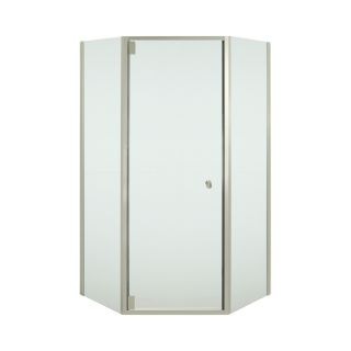 Sterling Solitaire 36.125 in W x 72 in H Brushed Nickel Neo Angle Shower Door