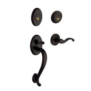 Baldwin Logan Double Cylinder Oil Rubbed Bronze Left Handed Handleset with Wave Lever 85315.102.LDBL