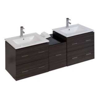 American Imaginations 60 in. W x 18 in. D Modern Wall Mount Plywood Melamine Vanity Base Only In Dawn Grey 758