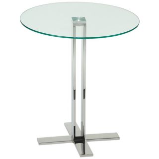 Cortesi Home Solen Round Clear Glass End Table