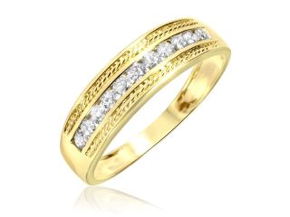 1/3 Carat T.W. Round Cut Diamond Men's Wedding Ring 10K White Gold  Size 15.75
