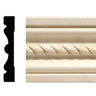 Ornamental Mouldings 1433 7 1/2 in. x 3 in. x 84 in. White Hardwood Embossed Rope Casing Moulding 1433 7FTWHW