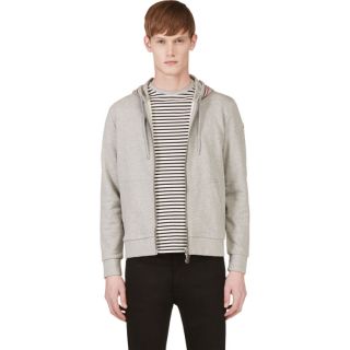 Moncler Grey Zip Up Cotton Hoodie