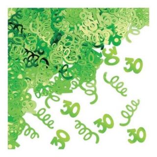Club Pack of 12 Metallic Green Number "30" Celebration Confetti Bags 0.5 oz.