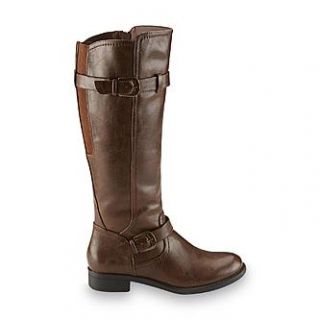 Wear Ever Womens Julia Brown Mid Calf Riding Boot   Clothing, Shoes