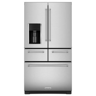 KitchenAid 25.8 cu ft 5 Door French Door Refrigerator with Single Ice Maker (Stainless Steel)