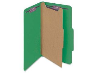 Pressboard Classification Folders, Legal, Four Section, Green, 10/Box