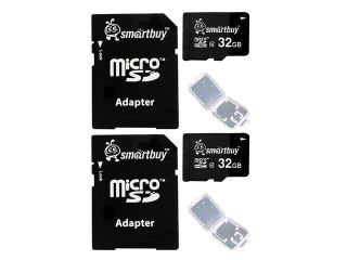 Smartbuy Micro SDHC Class 4 TF Flash Memory Card SD HC C4 For Camera Mobile Phone Tab GPS  TV + Adapter + Mini Case (32GB   1 Pack)