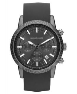 Michael Kors Mens Chronograph Scout Gray Silicone Bracelet Watch 43mm