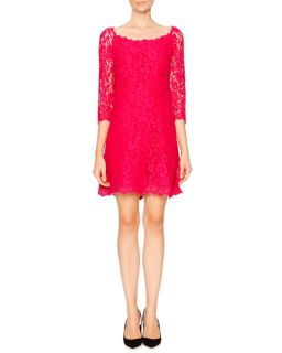 Dolce & Gabbana Cordonetto Lace Sheath Dress, Shocking Pink