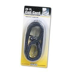 Softalk Coiled Phone Cord 25ft Black   14888713  