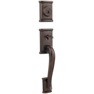 Kwikset Ashfield Adjustable Rustic Bronze Entry Door Exterior Handle