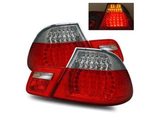 00 03 BMW E46 323/325/330/M3 Convertible Red Clear LED Tail Lights Brake Lamps