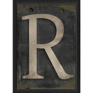 The Artwork Factory Letter R Framed Textual Art in Black and Gray