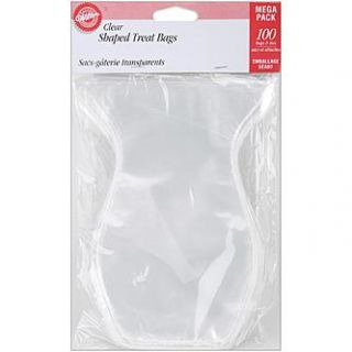 Wilton Shaped Treat Bags Clear 100/Pkg 4.625X7.25   Home   Crafts