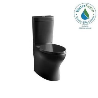 KOHLER Persuade Circ Comfort Height 2 Piece 1.0 or 1.6 GPF Dual Flush Elongated Toilet in Black Black K 3753 7