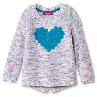 Toddler Girls Hi Lo Heart Sweater   Sky Blue