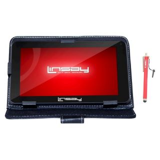 Linsay 7 Quad Core with Case and Pen Stylus 1024x600HD 8GB Dual Cam