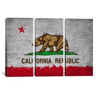 California Flag Grunge Painted 3 Piece on Wrapped Canvas Set