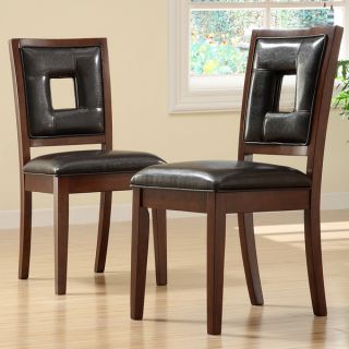 TRIBECCA HOME Alsace Dark Brown Faux Leather Side Chairs (Set of 2)