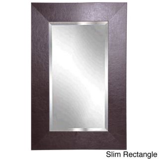 American Made Rayne Extra Large Espresso Leather Wall Mirror