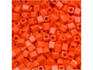 Miyuki 4mm Cube Beads Opaque Bright Orange #406 10 Gr