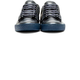 Calvin Klein Collection Navy Leather Burro Sneakers