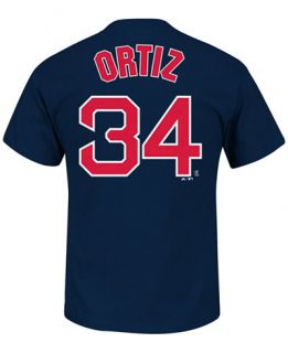 Majestic Mens David Ortiz Boston Red Sox Official Player T Shirt