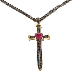 Rarities Fine Jewelry with Carol Brodie Ruby and Black Spinel  Vermeil Pendant   8034040
