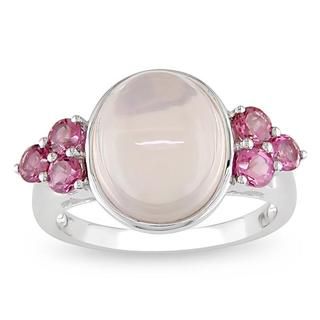 Miadora 10k Gold Enhanced Rose Quartz and Pink Tourmaline Fashion Ring