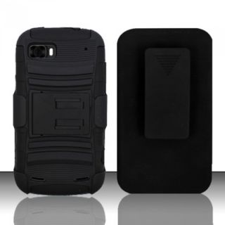 INSTEN Black Advanced Armor Soft Silicone Hybrid Plastic Phone Case