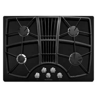 KitchenAid Architect Series II 30 in. Gas on Glass Gas Cooktop in Black with 4 Burners including Professional Burner KGCD807XBL