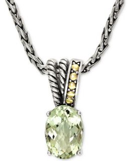 EFFY Green Amethyst Pendant Necklace in 18k Gold and Sterling Silver